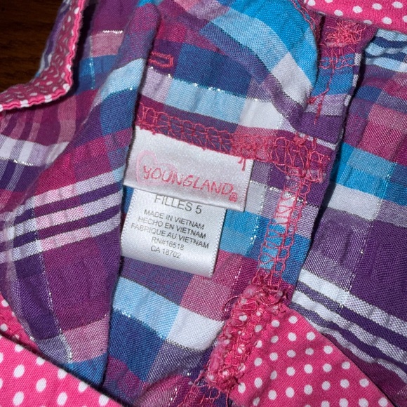 Youngland Vibrant Pink and Blue Plaid Dress - Picture 3 of 6